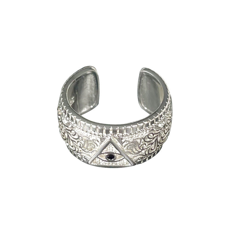 Hip-Hop Evil Eye Silver Ring