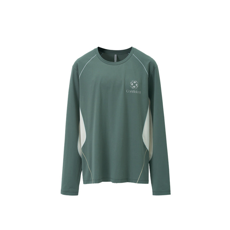 Men Women Quick‑Dry Color‑Block Long Sleeve Athletic T‑Shirt
