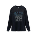 Long-sleeve T-shirt with vintage wash, dip-dye, and print.