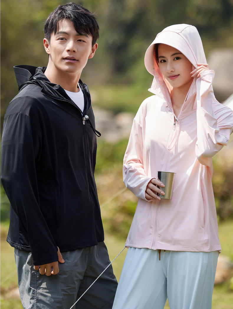 UPF100+ Ice‑Silk Sun Protection Jacket for Men Women, Anti‑UV Lightweight Fishing Sun Coat Wenhouu