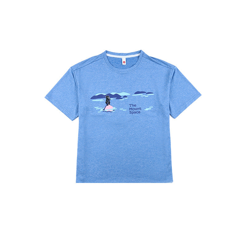 Mountain Style Nature Print Quick-Dry Short Sleeve T-Shirt