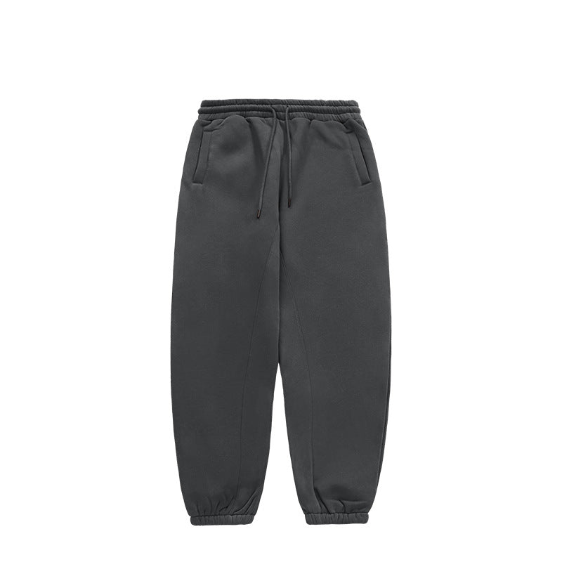 Unisex Fleece-Lined Joggers with Cuffed Hems