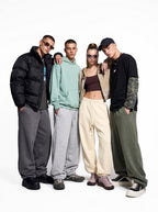 Unisex Fleece-Lined Joggers with Cuffed Hems