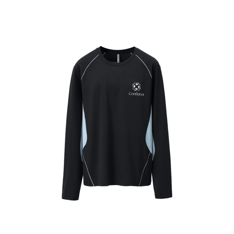 Men Women Quick‑Dry Color‑Block Long Sleeve Athletic T‑Shirt