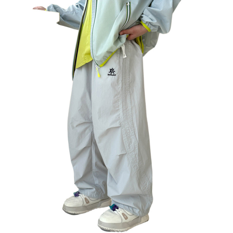 Big Boys Embroidery Loose Fit Casual Pants All Match Kids Trousers