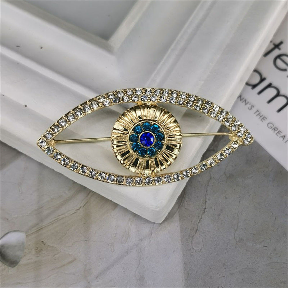 Evil Eye Brooch for Women, Full Diamond