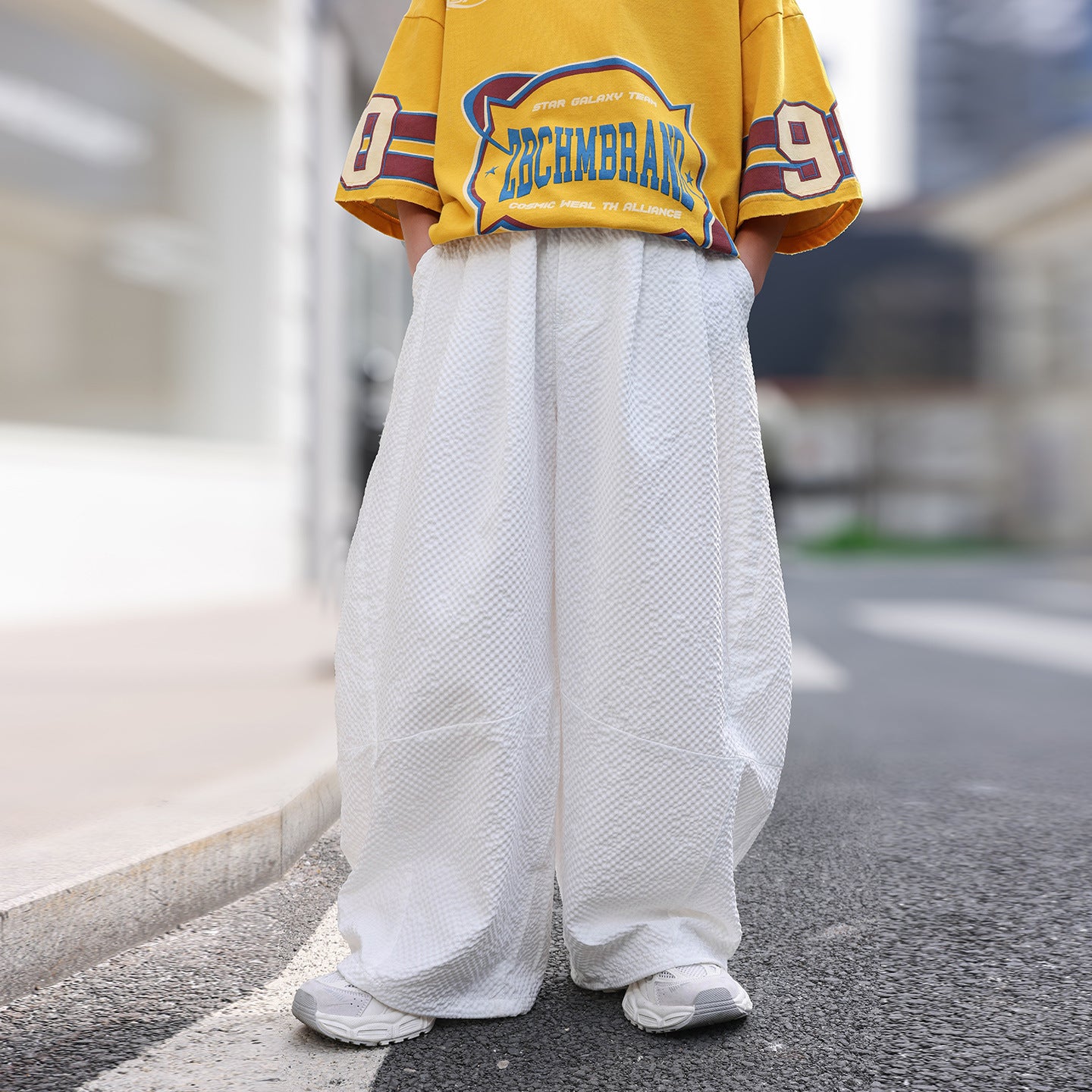 Boys Bubble Textured Wide-Leg Pants, Casual & Versatile