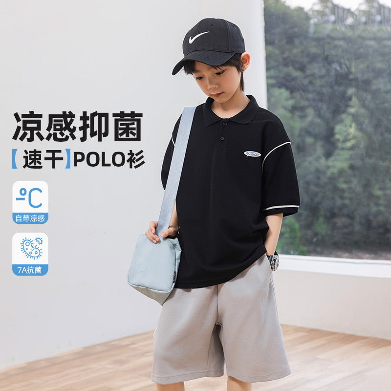 Kids Quick Dry Antibacterial Polo 2 Piece Sport Outfit for Boys