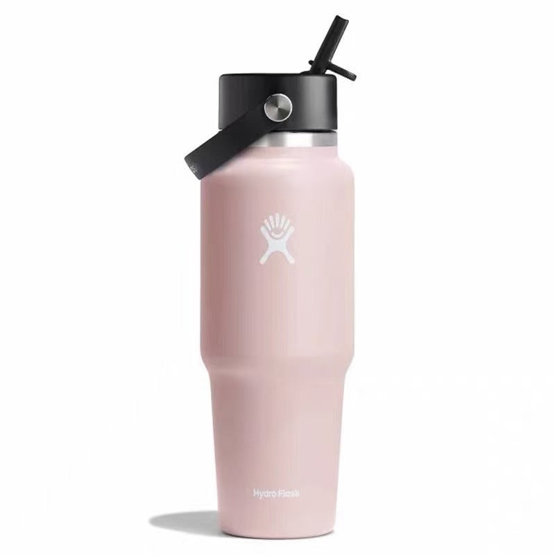 Hydro Flask Large‑Capacity 304 Stainless Steel Vacuum Insulated Tumbler with Carry Handle & Straw Lid for Sports Outdoor