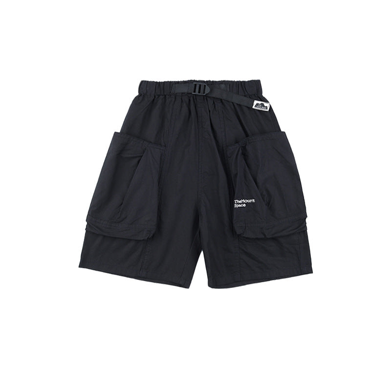Mountain Style Cargo Shorts with Large Pockets & Embroidery