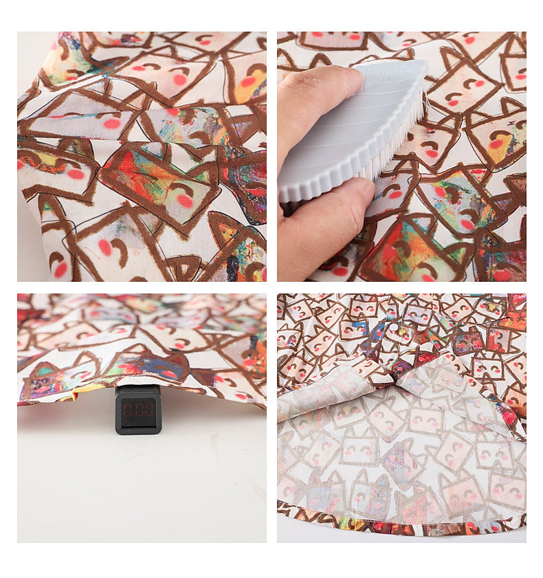 Boys' short-sleeved shirt with an all-over floral print
