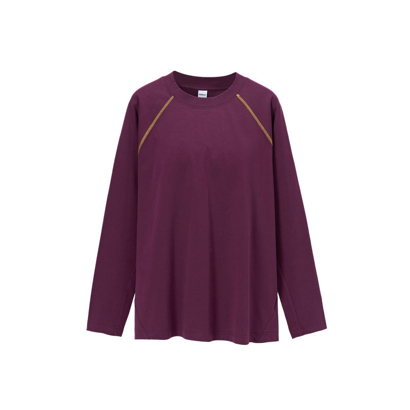 American Sport Contrast Hassel Stitch Raglan Long Sleeve Tee
