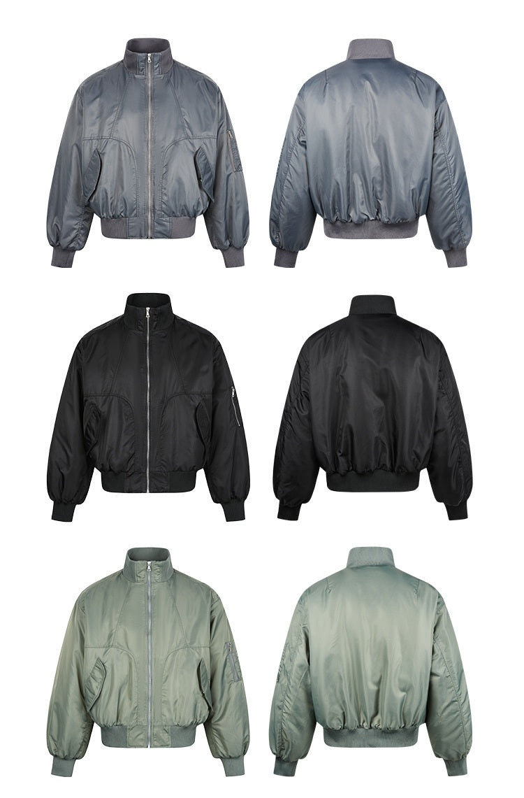 silhouette loose short aviator cotton jacket, thickened warm cotton clothes in winter, the same for men and women