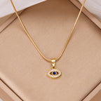 Diamond-encrusted Evil Eye Pendant Necklace