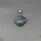 Titanium Steel & Diamond-Inlaid Evil Eye Pendant Hip-Hop Necklace