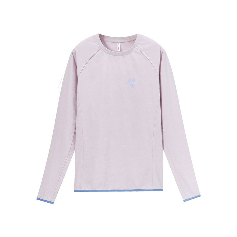 Women's printed T-shirt, contrasting edge strips