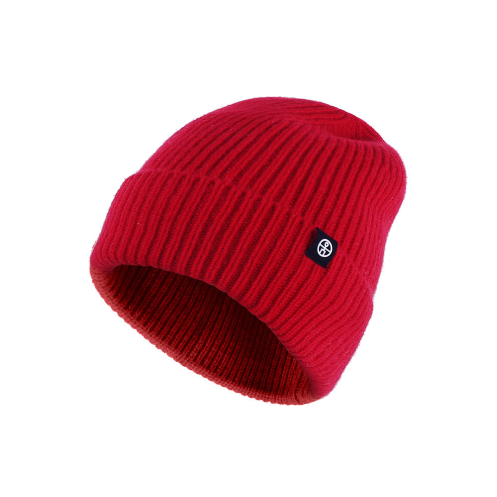 Pure wool warm ear protection hat winter windproof ski pullover hat