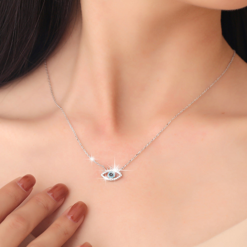 Evil Eye Pendant Sterling Silver Necklace