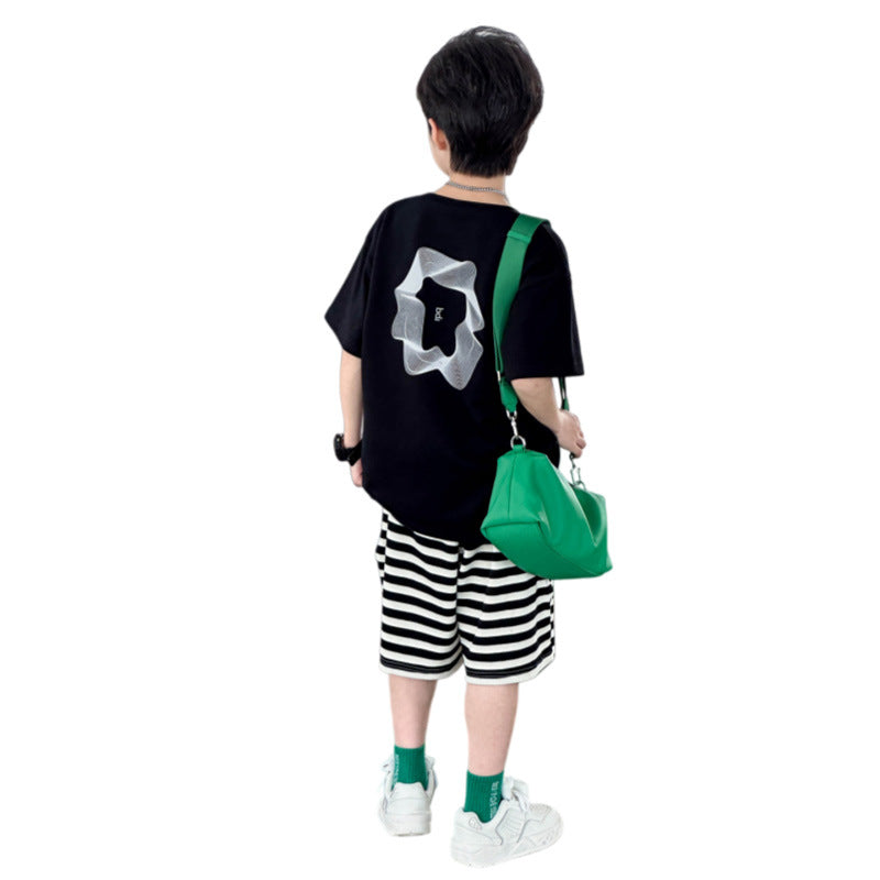 Double Print Cotton Knit Short Sleeve for Boys