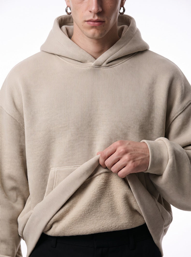Fleece-lined hoodie, eggshell fleece sweatshirt