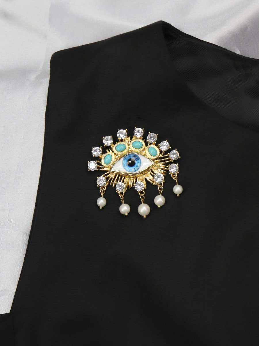 Baroque Pearl Evil Eye Brooch