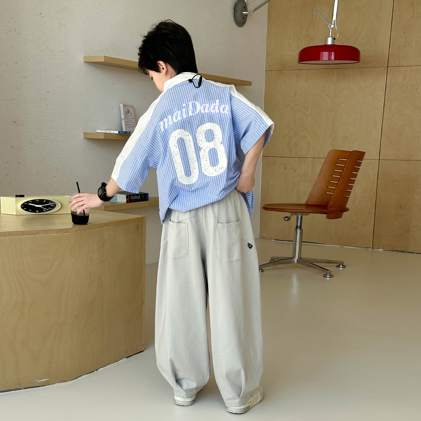 Boys' Lightweight Fine-Striped Shirt