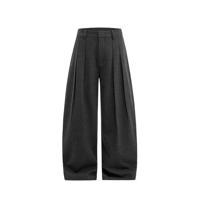 Women's Pleated curved knife high-waisted dress pants