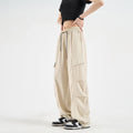 Women Adjustable Cuff Quick Dry Paratrooper Cargo Pants, Outdoor Wide Leg Hiking Trousers