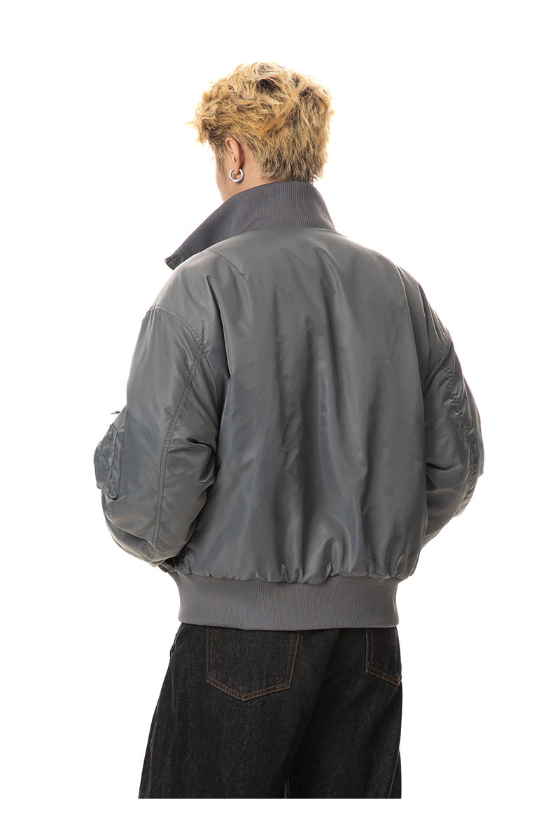 silhouette loose short aviator cotton jacket, thickened warm cotton clothes in winter, the same for men and women