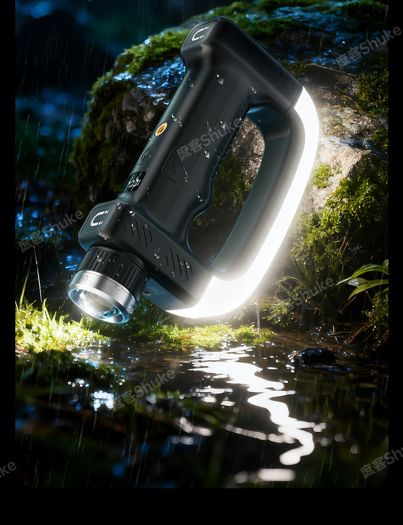 Rechargeable Magnetic Zoom LED Work Light, IR Long‑Range Outdoor Flashlight