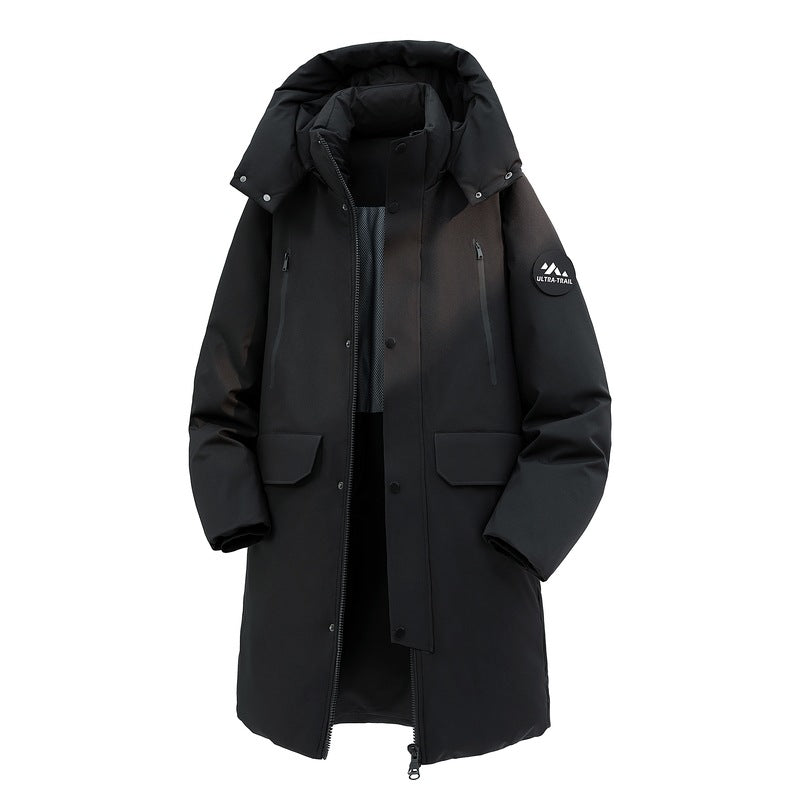 Men's New Workwear Down Jacket - Thickened Mid-Length Warm Cold-Resistant