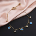 Blue Devil's Eye Stainless Steel Anklet