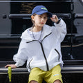 UPF50+ Lightweight, Breathable White Sun-Protection Jacket for Kids
