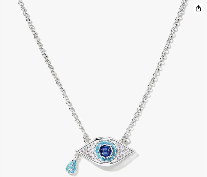 Fully Diamond Evil Eye Necklace