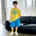 Kids' Letter-Print T-Shirt & Shorts Two-Piece Set