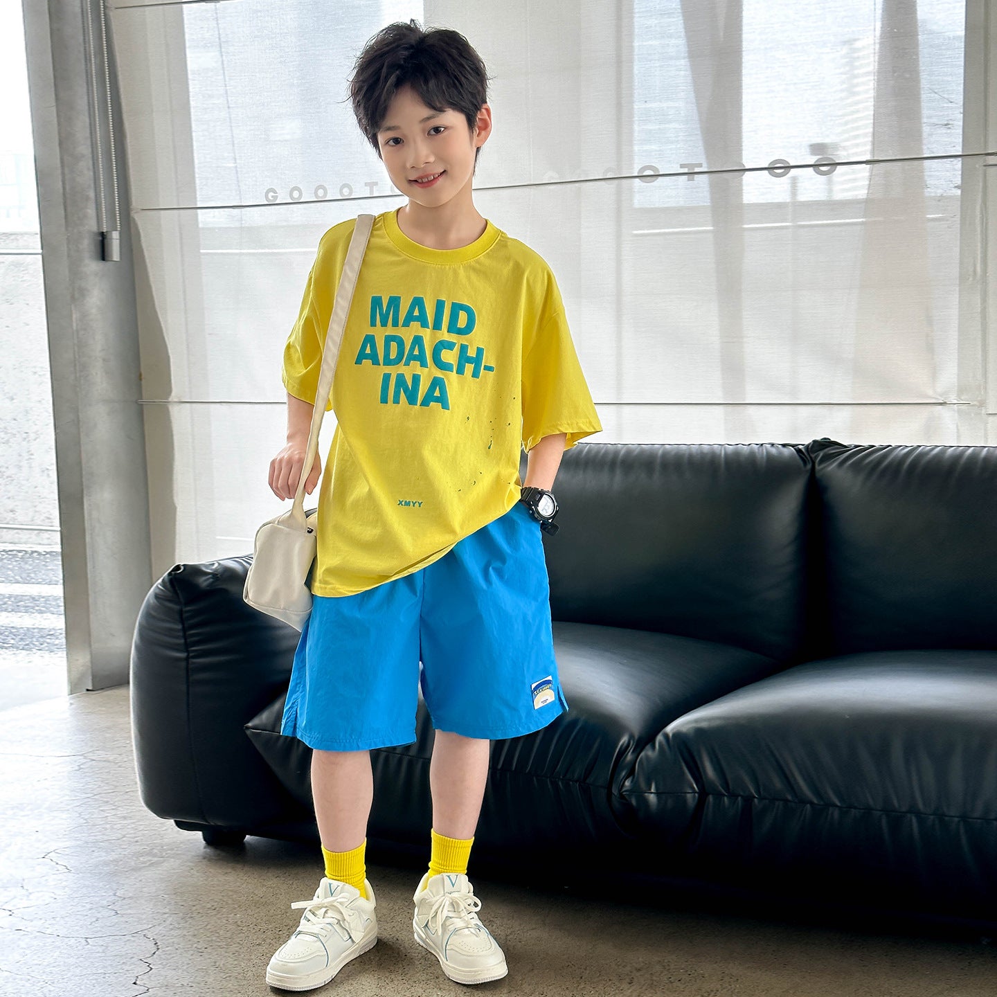 Kids' Letter-Print T-Shirt & Shorts Two-Piece Set