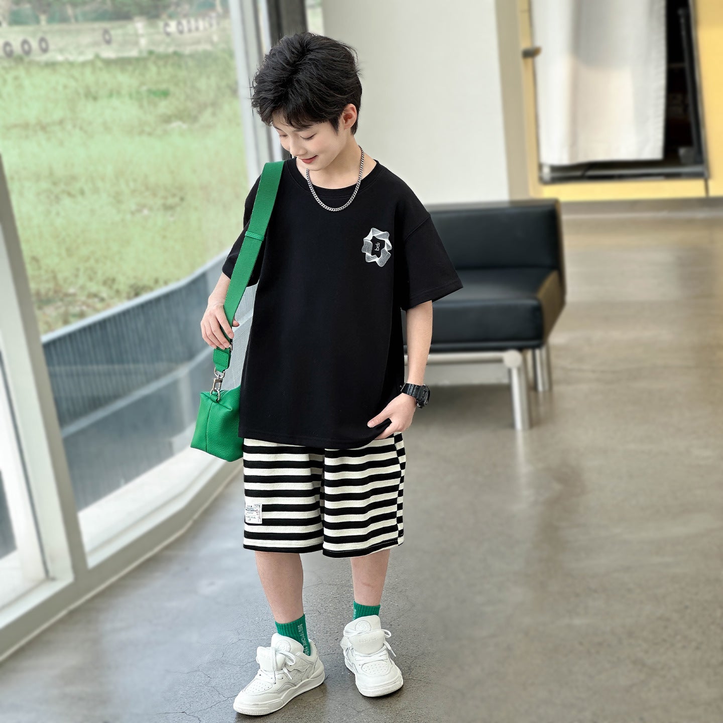 Double Print Cotton Knit Short Sleeve for Boys
