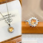 Sunflower is as bright as ice fireworks necklace ring
