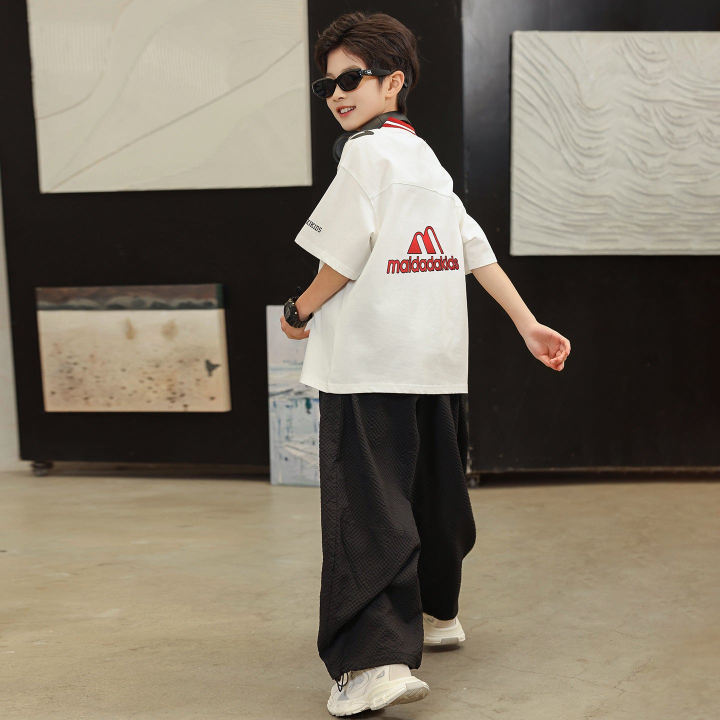 Trendy Letter Design | Soft Cotton Korean Style Tee for Boys