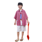 Boys' Lightweight Plaid Shirt with Pockets