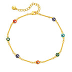 Evil Eye Popular Colored Oil Drip Anklet