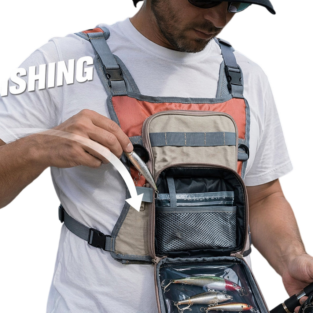 Lightweight Multifunctional Chest Vest Bag, Wear‑Resistant for Fishing Running Hiking Outdoor Sports