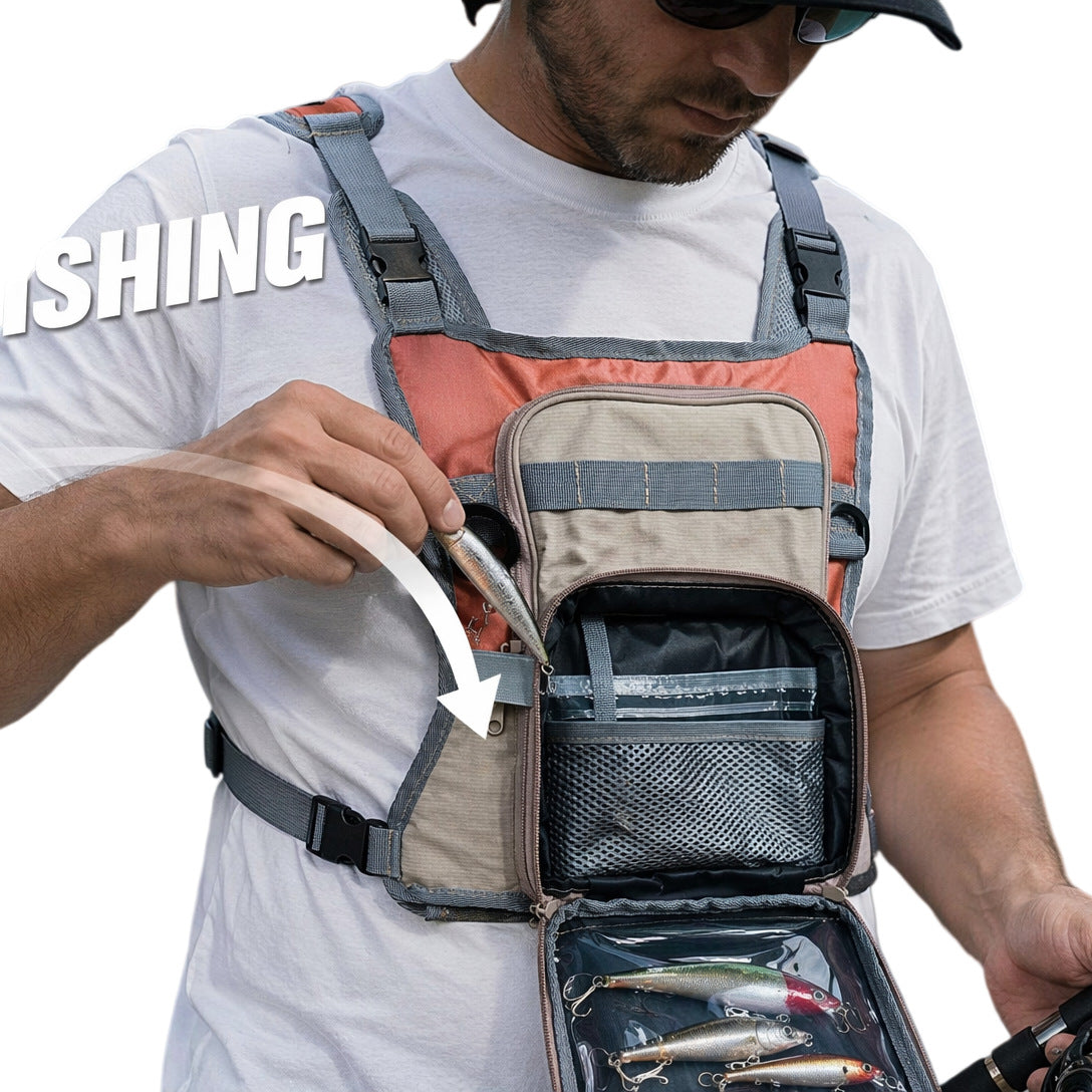 Lightweight Multifunctional Chest Vest Bag, Wear‑Resistant for Fishing Running Hiking Outdoor Sports