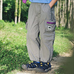 Boys Mountain Style Color Contrast Zipper Quick Dry Long Pants