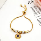 Evil Eye Stainless Steel Adjustable Pull-out Blue Eye Bracelet