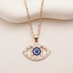 Blue Micro-Pavé Zircon Evil Eye Necklace