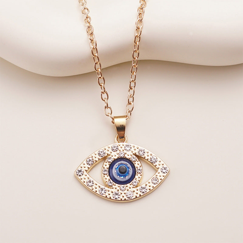 Blue Micro-Pavé Zircon Evil Eye Necklace