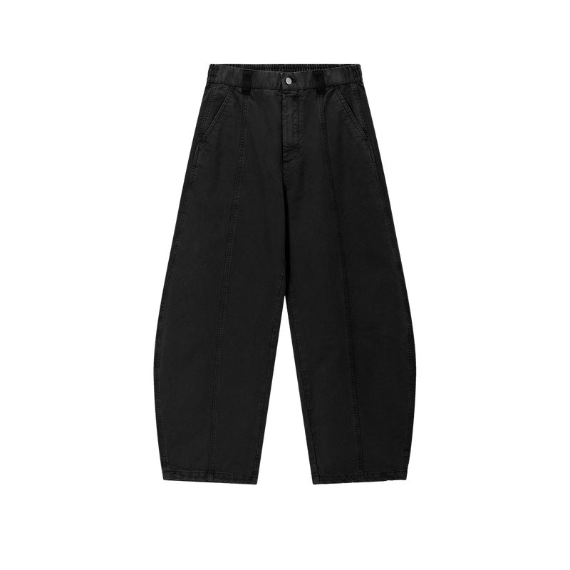 Pure Cotton Curved-Seam Work Trousers