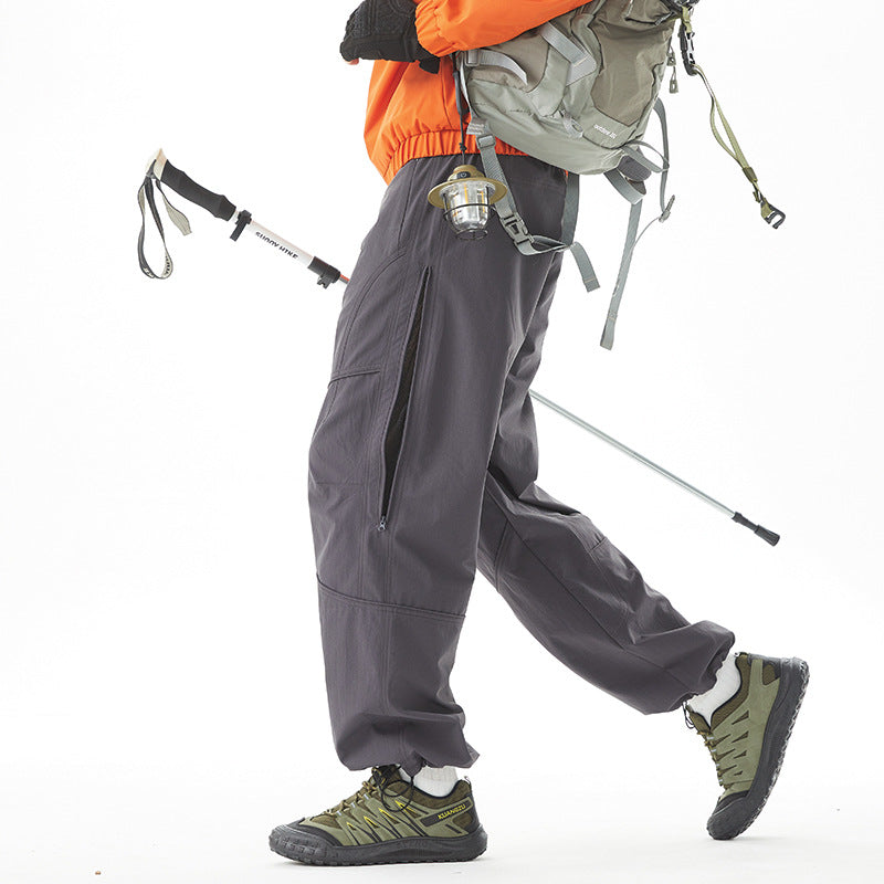 Unisex Techwear Paratrooper Pants, Water‑Repellent Softshell Straight‑Leg Outdoor Hiking Trousers
