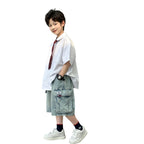 Kids Large Pocket Jeans Matching Outfit with Tie Shirt